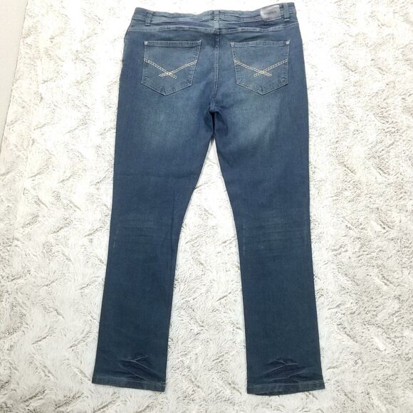 Abstract One Jeans Mens 38×32 Blue Straight Dark Wash Denim - Picture 2 of 12